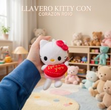 LLAVERO KITTY CON CORAZON ROJO