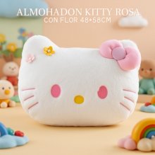 ALMOHADON KITTY ROSA CON FLOR 48*58CM
