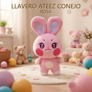 LLAVERO ATEEZ CONEJO ROSA