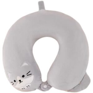Almohada viaje gato gris