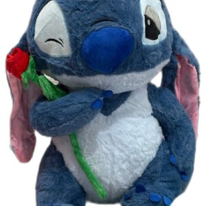 stitch con flor 史迪仔抱玫瑰花