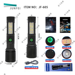 Linterna LED tactica recargable USB