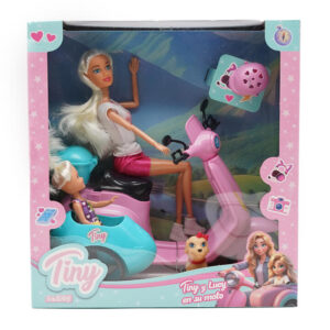 MUÑECA TINY LUCY EN SU MOTO 28 X 15.5 X 30 CM