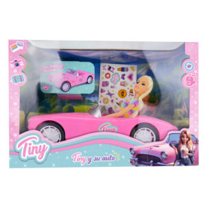 MUÑECA TINY CON SU AUTO CONVERTIBLE 34 X 15 X 23 CM