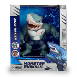 TIBURON MONSTER ANIMALS CON SONIDO ARTICULADO 15 CM (16 X 8 X 19 CM)