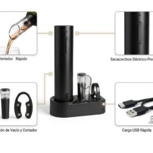 SET DESTAPADOR DE VINO  ELECTRICO