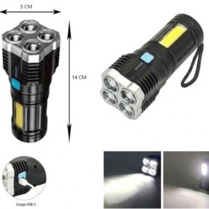 LINTERNA 4 LED RECARGABLE