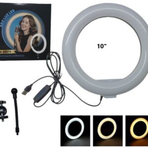 ARO DE LUZ LED 10" BLANCO-CALIDO-NEUTRO