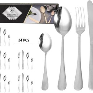 SET DE CUBIERTOS ACERO X 24 PCS (6 DE CADA UNO)