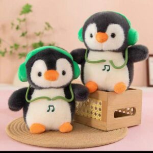 Pingüino con auriculares 20cm耳机企鹅