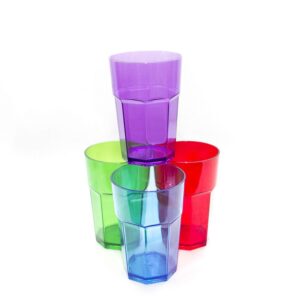 VASO ACRILICO FACETADO TRAGO LARGO COLORES 520CC