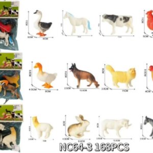 ANIMALES GRANJA GOMA X4