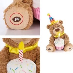 OSO FIESTA C/LUZ Y REPITE 35CM