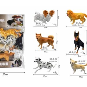 ANIMALES PERRO GOMA X6