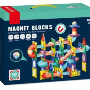 BLOQUES MAGNE TUBO C/LUZ 105PCS 34X27CM