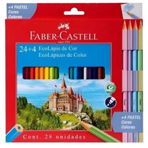LAPIZ COLOR X24 FABER-CAS+4PASTEL