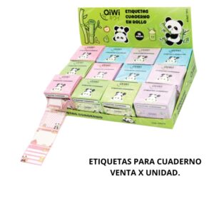ETIQUITA P/CUADERNO X UNIDAD