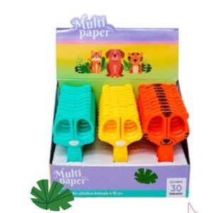 TIJERA MULTIPAPER PLASTICO ANIM 12CM