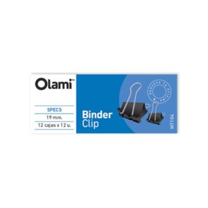 APRETADOR BINDER CLIP 19 MM. CAJA X 12 UN