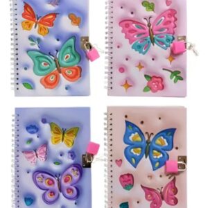 DIARIO C/CANDADO MARIPOSA 15X12CM