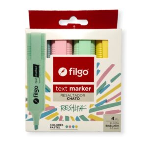 RESALTADOR FILGO MARKER PASTEL X4