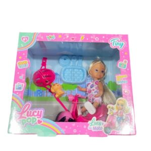 MUNECA LUCY POP C/MOTO Y ACCE 17X15CM