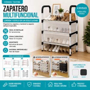ZAPATERO MULTIFUNCIONAL 3 PISOS TSV3788