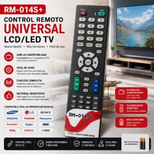 CONTROL UNIVERSAL TV LED-LCD RM-014S+