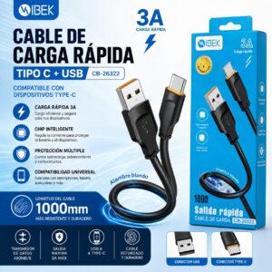 CABLE IBEK USB C CB-26332