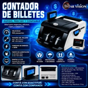 CONTADOR DE BILLETES STAR VISION – MODELO SV-080