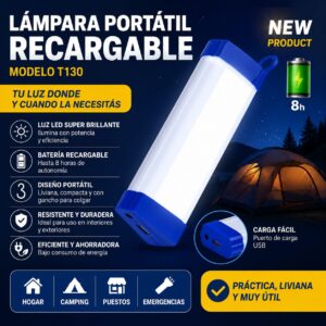 LUZ RECARGABLE CON SENSOR T130