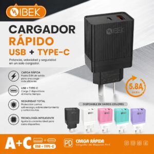 CABEZAL IBEK USB TIPO C 5.8 PD