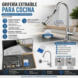 GRIFERIA MONOCOMANDO EXTENSIBLE P/ COCINA