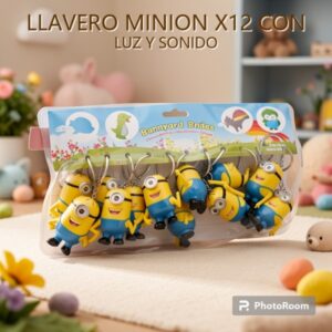 LLAVERO MINION X12 CON LUZ Y SONIDO