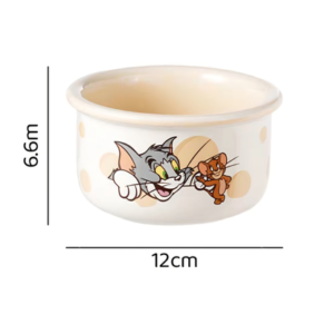 BOWL CERAMICA 4.5" GATO Y RATON CREMA
