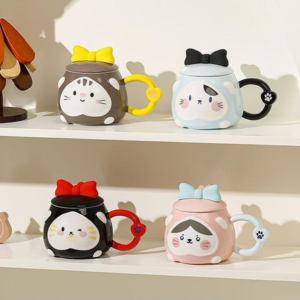 TAZA CERAMICA CUTE CAT CON MOÑO