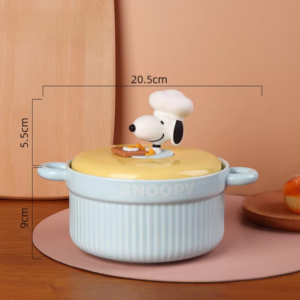 BOWL CERAMICA CON TAPA CELESTE PERRITO 2025080810323
