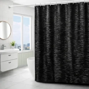 CORTINA BAÑO 3DEVA CON RAYITAS 2025080810866 180CM X 180CM, NEGRO