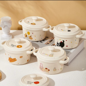 BOWL CERAMICA CON 2 ASAS Y TAPA ANIMALITOS 2025080818329