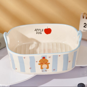 BOWL CERAMICA CUADRADA CON 2 ASAS ANIMALITOS 2025080818343