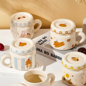 TAZA CERAMICA CON TAPA ANIMALITOS 2025080818367