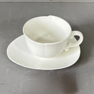 TAZA CERAMICA CON PLATO BLANCO 2025080817643