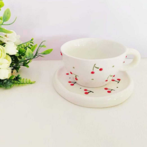 TAZA CON PLATO CERAMICA CEREZA 2025080818220