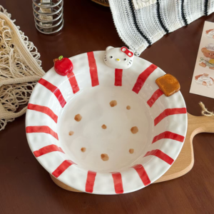 PLATO CERAMICA 8" GATO Y MANZANA 2025080820230