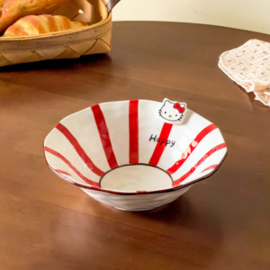 BOWL CERAMICA 8" GATO Y RAYAS ROJA 2025080820384