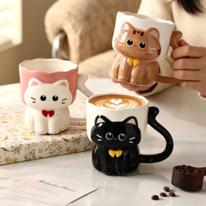 TAZA CERAMICA CON FORMA DE GATOS 2025080822739