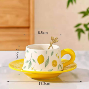 TAZA CERAMICA CON PLATO LIMON AMARILLO 2025080820612