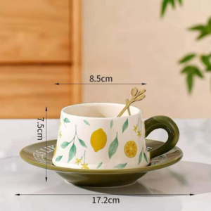 TAZA CERAMICA CON PLATO LIMON VERDE 2025080820629