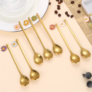 CUCHARITA CON FLOR DE MARGARITA DE COLORES 2025080822029 - PAQUETE X 6