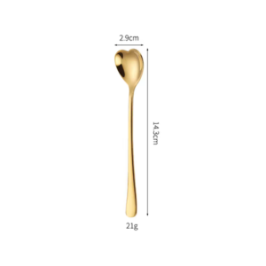 CUCHARITA DORADA CON FORMA DE CORAZON 2025080822845 PAQUETE X 6